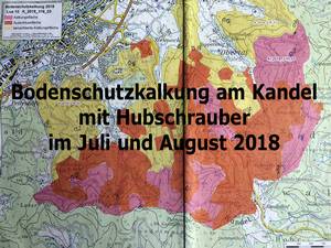 Kandel: Bodenschutzkalkung am Kandel mit Hubschrauber im Juli und August 2018